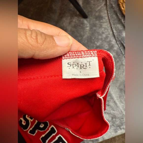 Spirit Red Cheerleader Outfit with‎ Black and Silver Accents - Picture 3 of 4